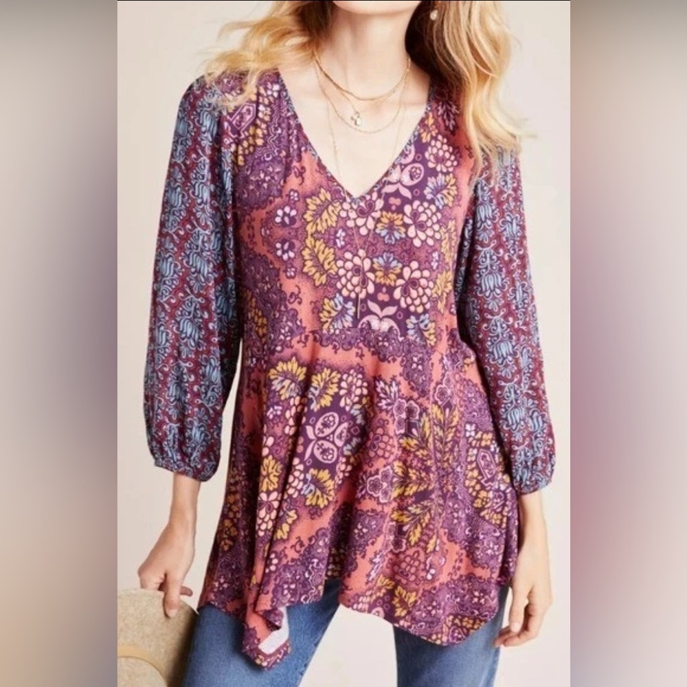 Maeve Anthropologie NWT Mariella Tunic Sz Small Boho Top